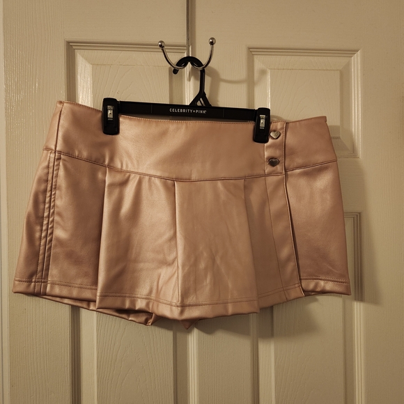 Celebrity Pink Dresses & Skirts - Celebrity Pink Blush Faux Leather Skort